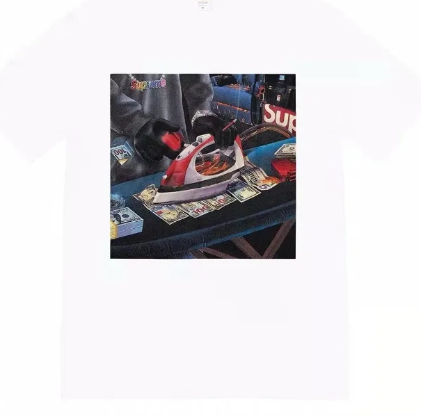 S Necklace Black M T-shirt White 22SS Gas L BLING and Iron Sleeve USD Short Large XL Banknote Tee 0718